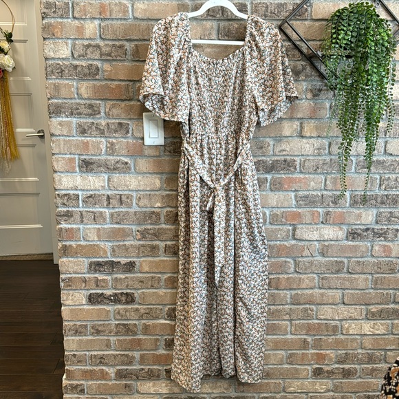 Piper and Scoot Pants - Floral jumpsuit with smocked chest.